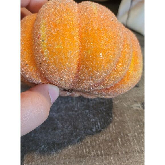 Shiny orange pumpkin set Decor fall figure - Picture 10 of 10